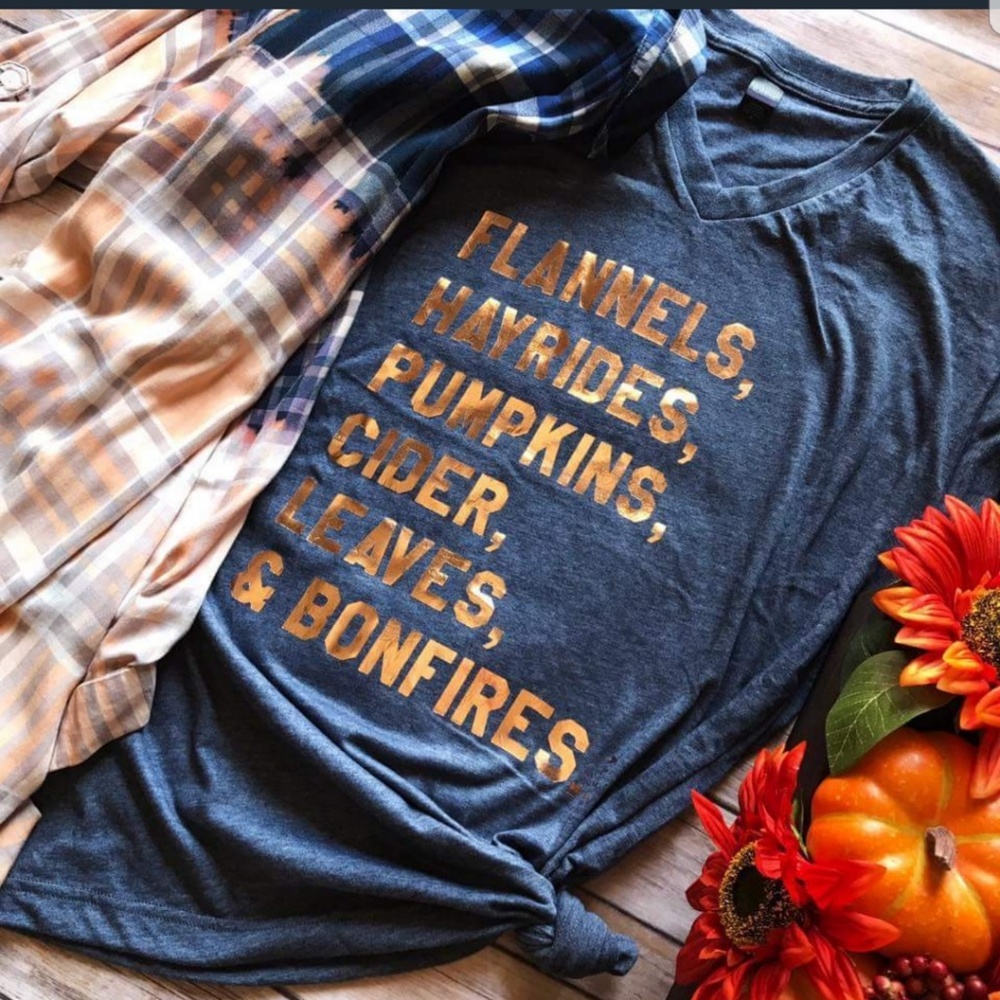Fall v-neck tee